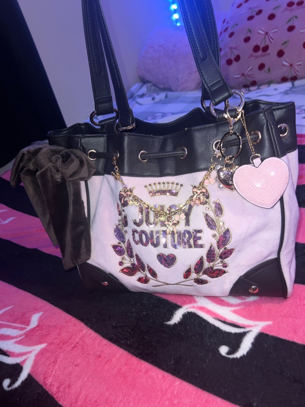 Juicy Couture Pink and Black Daydreamer(with charms)